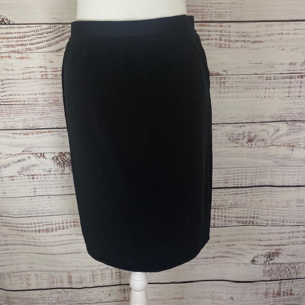 Miss Tina fitted pencil skirt black women's size 4 stretch casual business